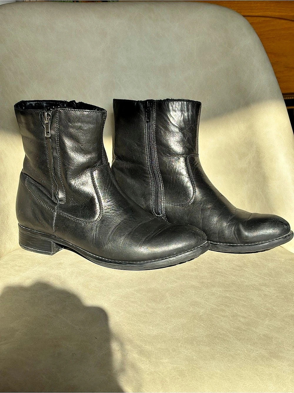 Remonte Black Leather Ankle Boots EU 39 size 8